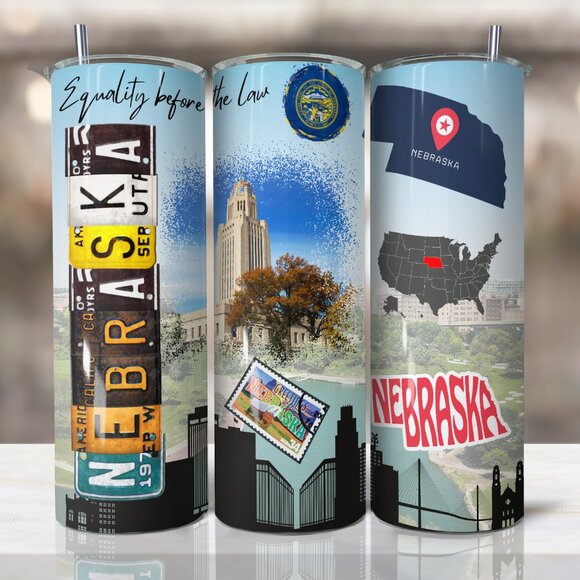 Nebraska Tumbler, Nebraska State Tumbler, Nebraska Travel Mug, Holiday Gift Idea - Picture 1 of 7